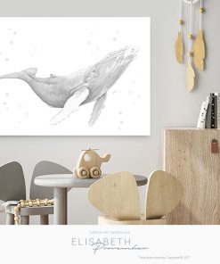Affiche belle baleine «ROSABELLE» - Elisabeth Provencher, artiste