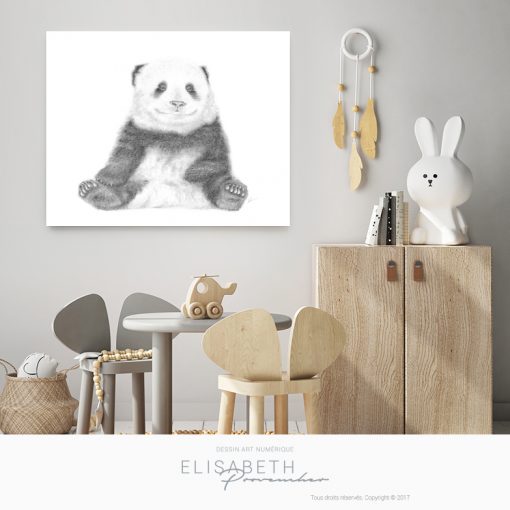 Affiche « BAO DI » petit panda - Elisabeth Provencher, artiste