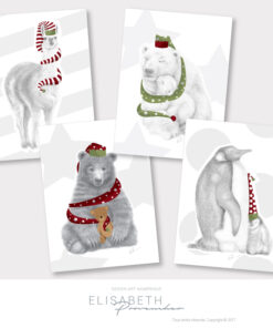 Collection 4 cartes de Noël - Elisabeth Provencher artiste